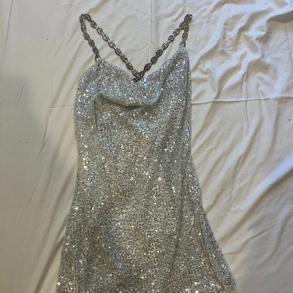 Lulus Homecoming Silver Dress
